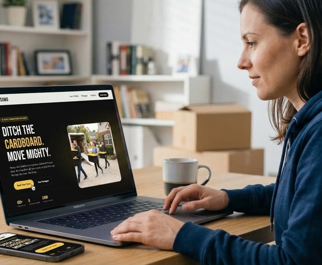 Person booking online on a laptop